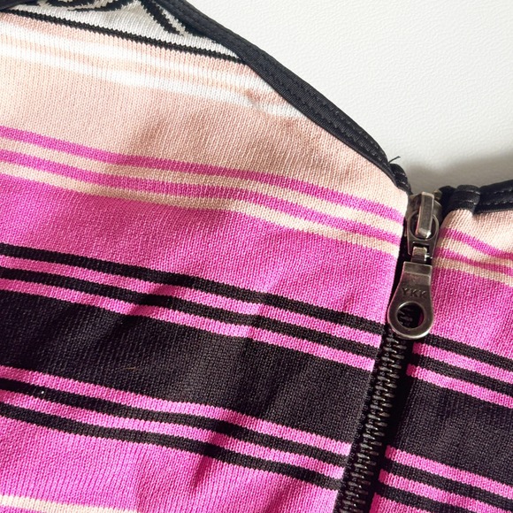 Lovers + Friends Revolve Zip Front Melody Knit Bikini Swim Top Desert Stripe - Picture 2 of 5